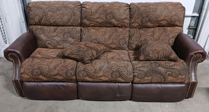 (1) 3-Seat Dual Reclining Paisley Sofa