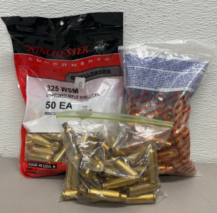 (130+) 325 WSM Unprimed Rifle Shell Casings For Reloading