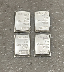 (4) 1 Gram 999.9 Fine Silver Bars