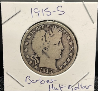 1915-S Barber Half Dollar (Carded)