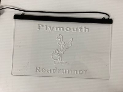 Light Up “Plymouth Roadrunner” Sign