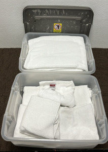 (2) Containers of White Towels