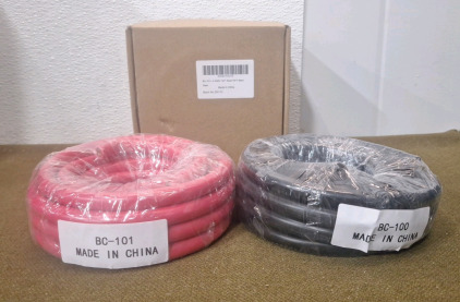 (2) 15-Foot Rolls Of 2 AWG / 2 Gauge - Pure Copper Flexible Battery Cable, (1) Red, (1) Black