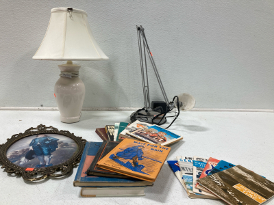 Assorted Items, Lamps, Vintage Picture, Vintage Books and more!