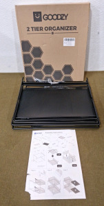 (1) Goodzey 2-Tier Metal Organizer Rack, Black & (1) Box Of Amazon Overstock