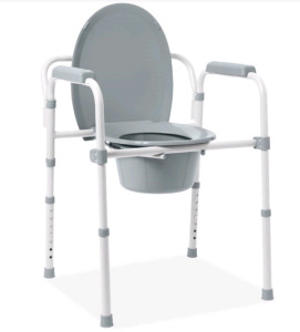 (1) Medline / Guardian Folding Steel Commode W/ Elongated Seat, G1-200LX1<br/>