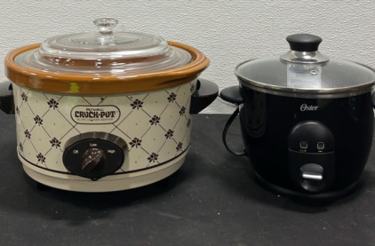 (1) Rival Crock-Pot Slow Cooker/Server (1) Oster Rice Cooker