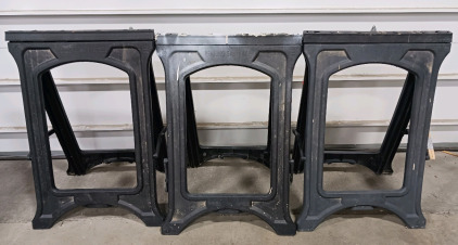 (3) Folding Sawhorses - Heavy Duty Plastic
