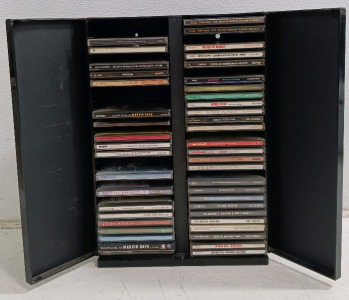 (1) Laserline CD Tower w/ (44) CDs - Mixed Classic Rock Pop & More!!