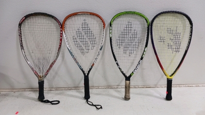 (4) Racquetball Rackets - (1) Wilson (1) Ektelon EXO3 (1) Ektelon ESP (1) Ektelon Anarchy