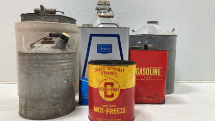 Antique Jerry Cans - Giant Glass Bottle & More!