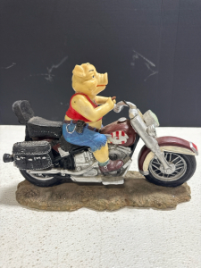 Hog On A Harley-Davidson Motorcycle Smoking Cigar Figurine Collectible