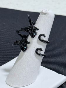 (2) Black Dragon Wrap Around Rings