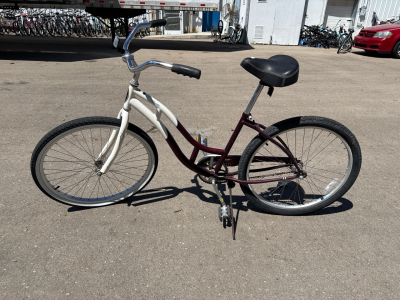 (1) 26&rdquo; Schwinn Fiesta Maroon And White Bike