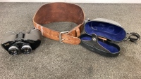 Zenith Tempest Binoculars And Leather Brace Belt