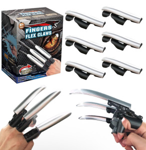 Retractable Wolverine Claws for Adult and Kids, Expandable Plastic Wolve Claws,Wolverine Claws Cosplay Silver