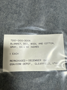 (3) Wool And Cotton Gray Blankets 66x92 inches