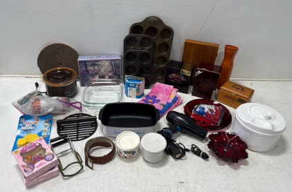 Assorted Kitchenware, Home goods, Cigar Boxes And More