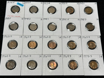 (20) Pennies 1944-1974