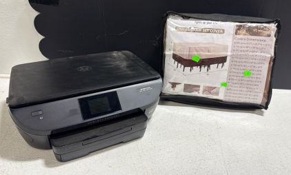(1) HP Envy 5640 e-All-in-One printer And (1) Table&Chair Set Cover Fits up to 108&rdquo;Lx82&rdquo;Wx27.5&rdquo;H