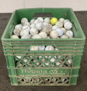 Crate Of Assorted Golf Balls