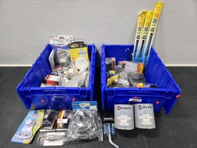 Assorted BRAND NEW RV Parts: (2) Aluminum Alkyd Fibered Roof Coating, (2) 25' Coaxial Cables, Draw-Tite Trailer Pin & Clip, (2) 16" Gas Props, Suction Toothbrush Holder, & More!