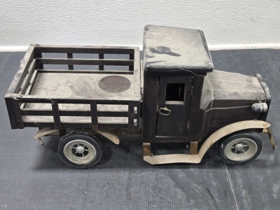 Vintage Wood & Metal Toy Truck w/ Working Doors & Tailgate - 21"L x 8⅜"W x 9&frac34;"H