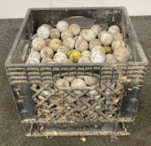 Crate Of Assorted Golf Balls