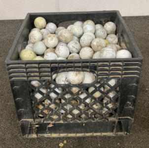 Crate Of Assorted Golf Balls