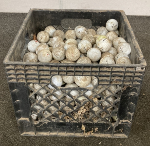 Crate Of Assorted Golf Balls