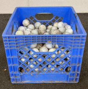 Crate Of Assorted Golf Balls