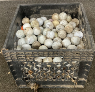 Crate Of Assorted Golf Balls