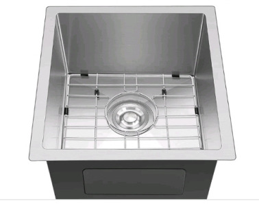 (1) Homikit 15 x 17 Inch Undermount Kitchen Sink, Stainless Steel, Brushed Nickel Finish