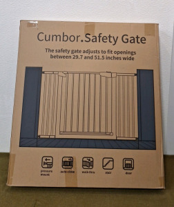 (1) Cumbor, Safety Gate, Adjustable Width 29.7" To 51.5"
