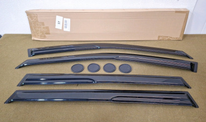 (1) 8-Piece Side Window Rain Deflector & Car Coaster Set For 2019-2023 Toyota Rav4
