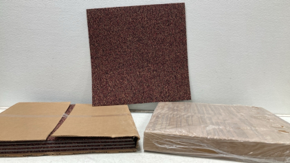 48 SQ FT of Carpet Tiles - Burgundy
