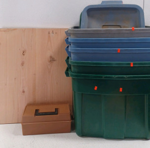 (5) Buckets &( 1) tool box & more.