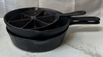 (3) Small Cast Iron Skillets