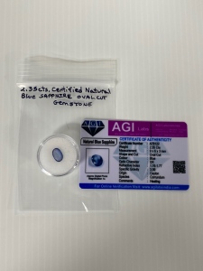 Consignor States Listing As Follows: 2.35 Ct Blue Sapphire
