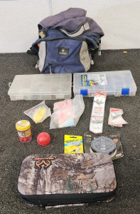 Backpack Filled With Tackle And A First Aid Kit