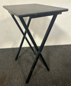 Four Black Wood Folding TV Tray Tables