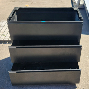 Black Metal 3 Drawer Filing Cabinet 41.5"Lx20"W&times;36.5"T