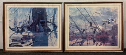 24-1/2&rdquo;x20-1/2&rdquo; Framed Duck Artwork & Framed Goose Artwork