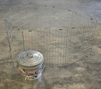 Metal Circular Pet Fence And Dog Food Container