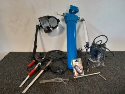 Water Pump, Submersible Pump, Magnifying Lamp, Clamps, and More