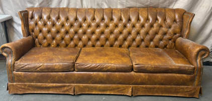 Vintage Orange Leather Couch