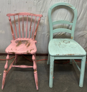 (2) Vintage Outdoor Wooden Chairs