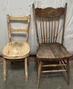 (2) Vintage Wooden Chairs