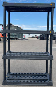 Black Plastic 4 Tier Shelving