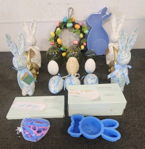 Easter Lot!- Including Wreath, Food Container, Cookie Cutters, Molds, And Decor!